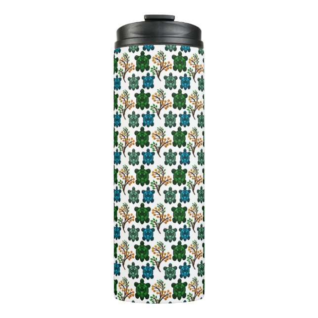 Bouteilles Isothermes Motif sans couture de tortue mignonne | Répétition (Devant)
