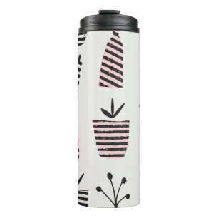 Bouteilles Isothermes Motif sans couture dessiné à la main avec plantes 