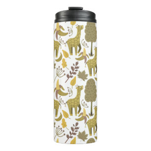 Bouteilles Isothermes Motif sans couture Giraffe jaune blanc arrière - p