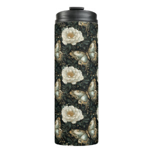 Bouteilles Isothermes Motif sans couture luxueux de fleurs et de papillo
