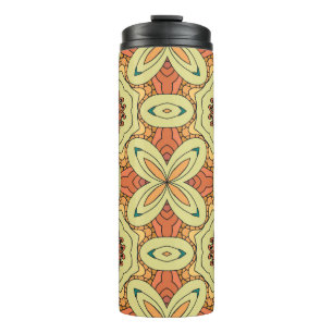 Bouteilles Isothermes Motif sans couture orange ethnique avec mandala. i
