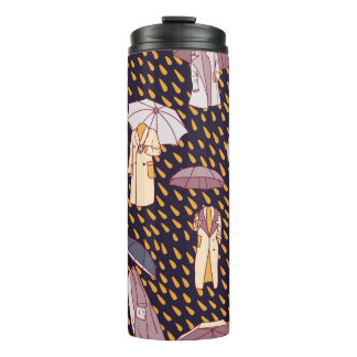 Bouteilles Isothermes Motif sans couture par temps pluvieux. Poi invisib