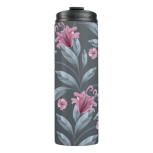 Bouteilles Isothermes Motif sans couture vintage Art floral. Maroon tran