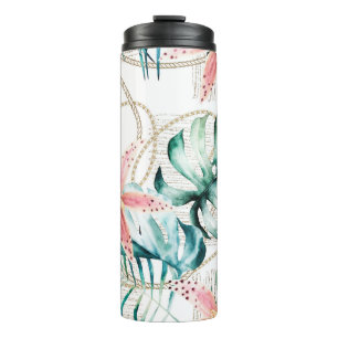 Bouteilles Isothermes Motif sans soudure tropicale avec feuilles d'orchi