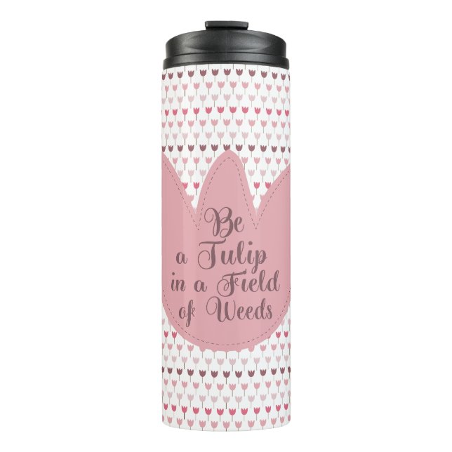 Bouteilles Isothermes Motif simple de tulipe rose (Devant)