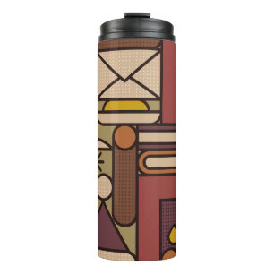 Bouteilles Isothermes Motif : soirée cosy. Illustration vintage abstrait