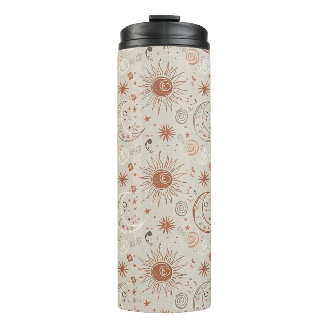 Bouteilles Isothermes Motif Soleil et Lune Boho (Devant)