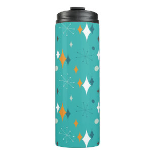 Bouteilles Isothermes Motif Starburst Mid Century Modern en Turquoise