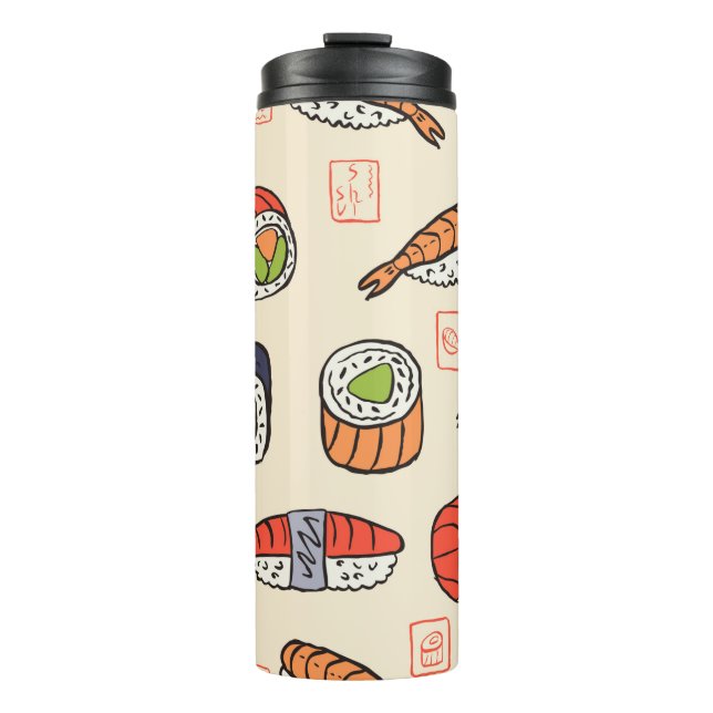 Bouteilles Isothermes motif sushi transparent (Devant)