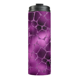 Bouteilles Isothermes Motif Taches de Girafe Pailleté Glam Dégradé Viole