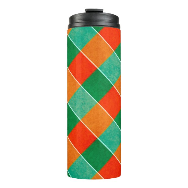 Bouteilles Isothermes Motif tartan rouge et vert (Devant)