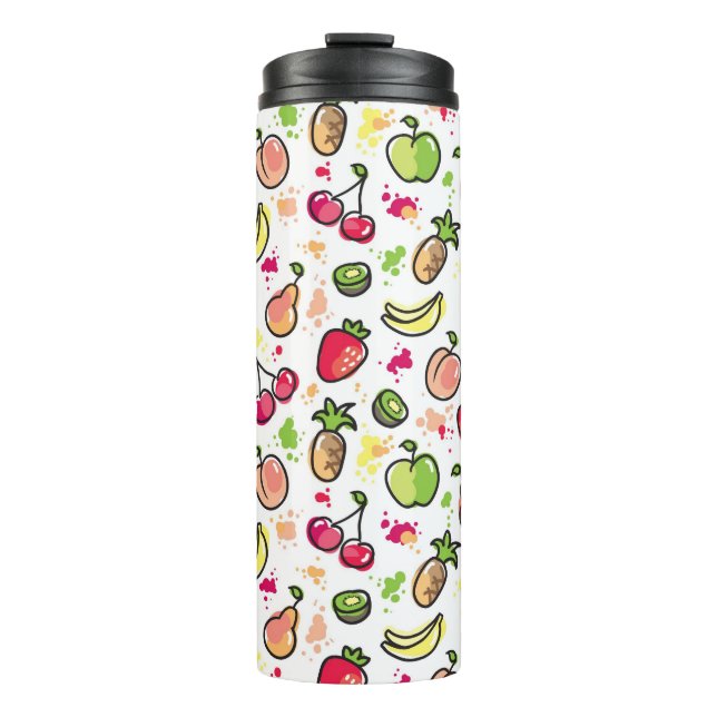 Bouteilles Isothermes motif tiré par la main de fruits (Devant)