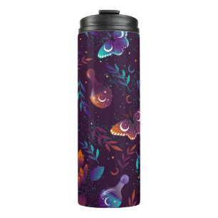 Bouteilles Isothermes Motif transparent avec papillon spatial, cristaux,