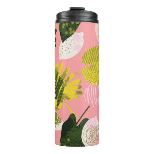 Bouteilles Isothermes Motif tropical abstrait exotique de couleur vive