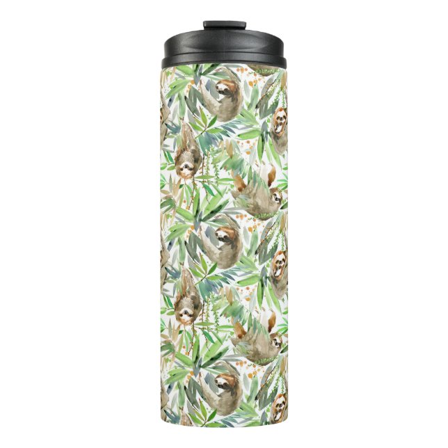 Bouteilles Isothermes Motif tropical de paresse d'aquarelle (Devant)