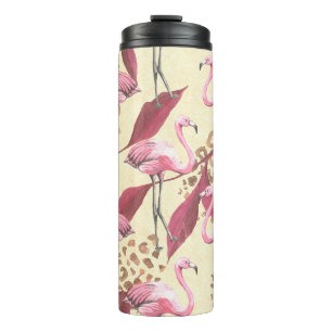 Bouteilles Isothermes Motif tropical sans couture avec flamant rose, lea