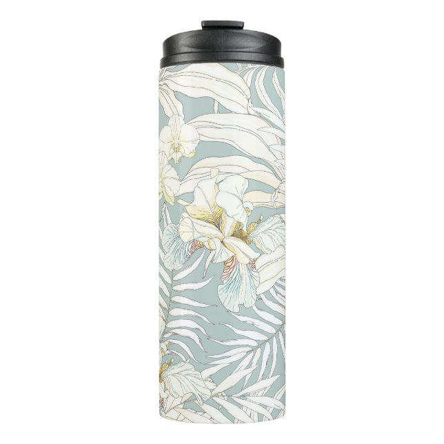 Bouteilles Isothermes Motif tropical sans couture avec fleurs Orchidée,  (Devant)