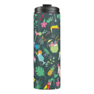Bouteilles Isothermes Motif tropical sans couture avec oiseaux et boisso