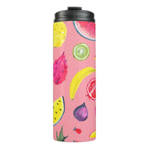 Bouteilles Isothermes Motif Tropical sans couture de fruits exotiques. M