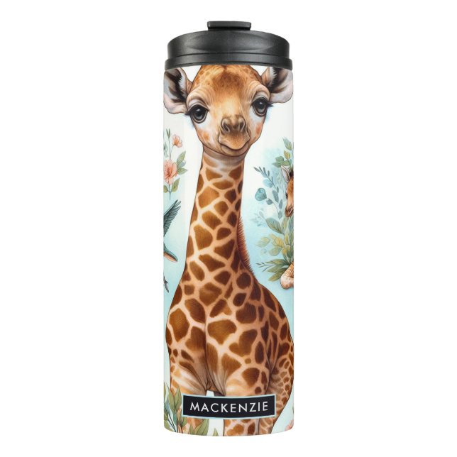 Bouteilles Isothermes Motif vintage Cute Baby Giraffe  (Devant)