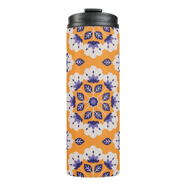 Bouteilles Isothermes motif vintage fleuri transparent (Devant)