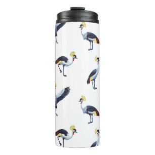 Bouteilles Isothermes motif vintage sans soudure avec grues couronnées.