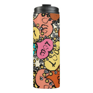 Bouteilles Isothermes Motif vintage subtil avec minuscule orange, noir e