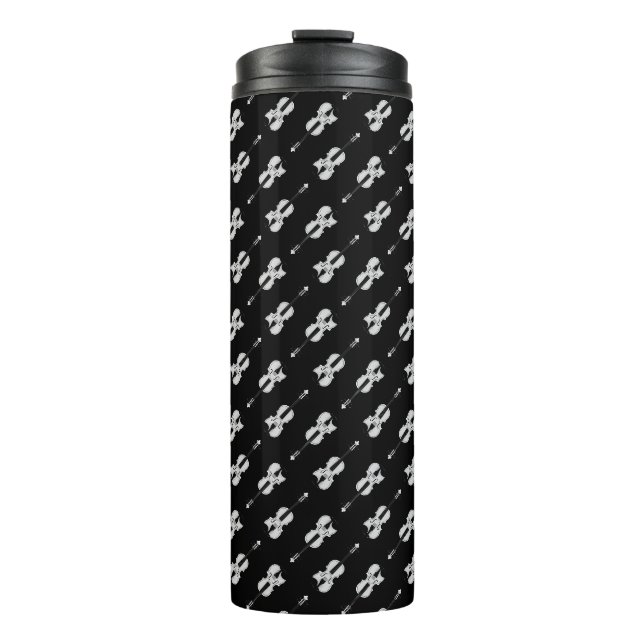 Bouteilles Isothermes Motif violon - noir et blanc (Devant)
