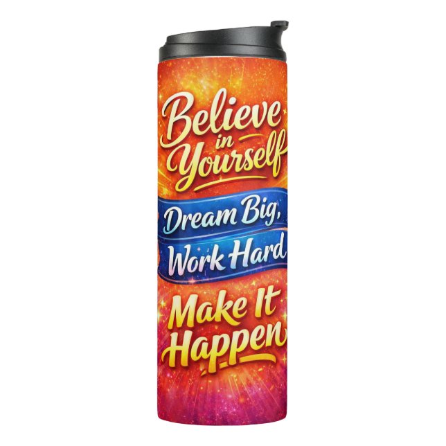 Bouteilles Isothermes Motivational Water Bottle with Positive Quotes (Tourné sur la gauche)