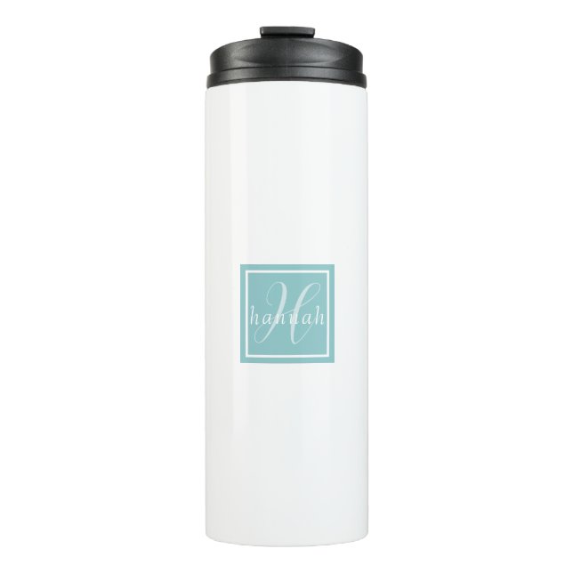 Bouteilles Isothermes Moufle de Noël la plus joyeuse Monogramme Bleu Arc (Devant)