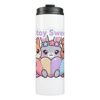 Bouteilles Isothermes Mug de Voyage Animaux Kawaii Mignons Pastel