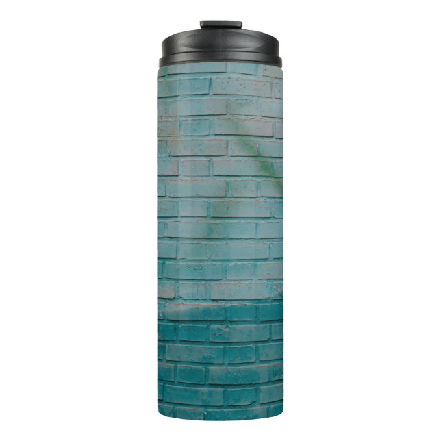 Bouteilles Isothermes Mur en brique bleue et blanche (Devant)