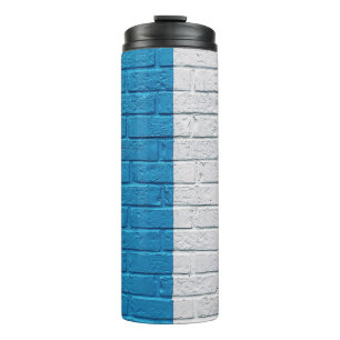 Bouteilles Isothermes Mur peint en bleu et blanc