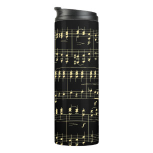 Bouteilles Isothermes Musique d'or en noir