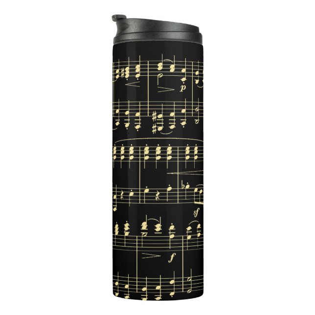 Bouteilles Isothermes Musique d'or en noir (Tourné sur la droite)