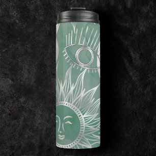 Bouteilles Isothermes Mystique solaire Dusty Green Silver Moon Stars S