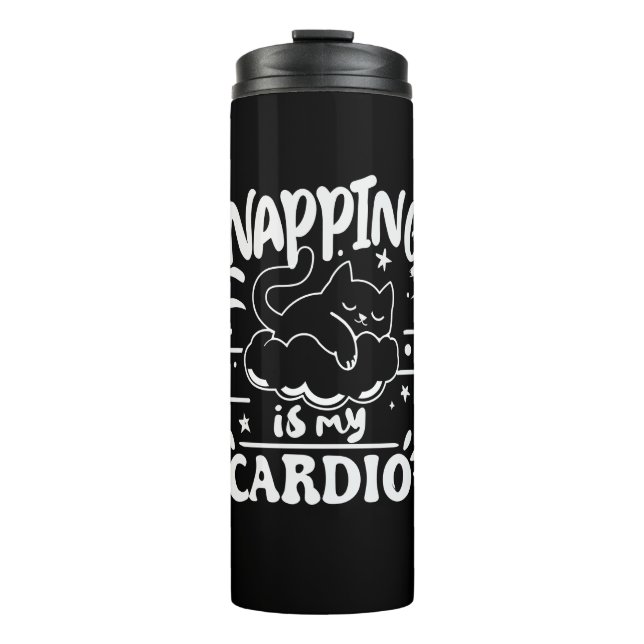 Bouteilles Isothermes Napping Est Mon Cardio Simple Drôle Design Chat (Devant)
