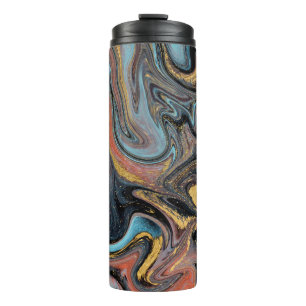 Bouteilles Isothermes Nature bleu et vert marbré avec parties scintillan
