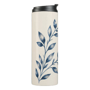 Bouteilles Isothermes Navy Blue Foliage Minimalist Thermal Bottle