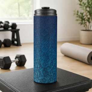 Bouteilles Isothermes Navy Moderne Géométrique Ombre Sports Teal