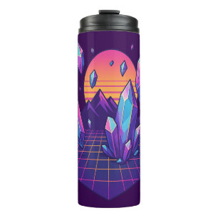 Bouteilles Isothermes Neon Crystalscape - 80s Vapor Gem Vibes