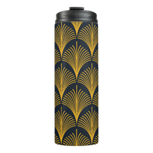 Bouteilles Isothermes néon orange vintage art déco poisson paon