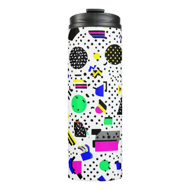 Bouteilles Isothermes Neon Retro Memphis Geometric Chaos Pattern (Devant)