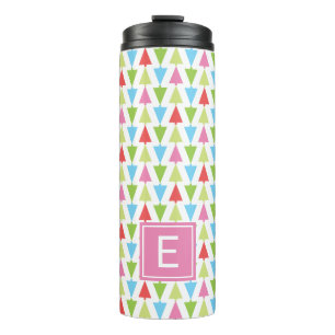 Bouteilles Isothermes Noël Arbre Motif de vacances Monogramme rose