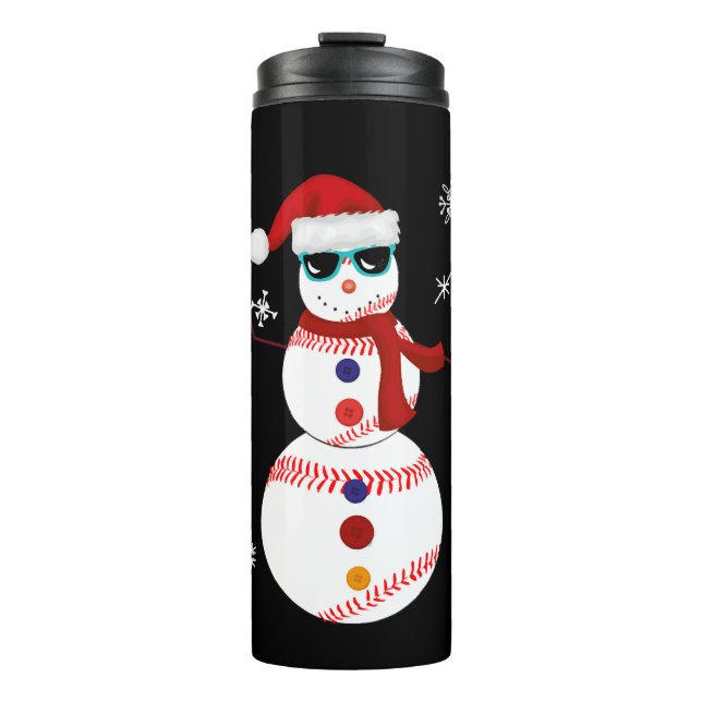 Bouteilles Isothermes Noël Baseball Snowman Santa Hat Cadeau (Devant)