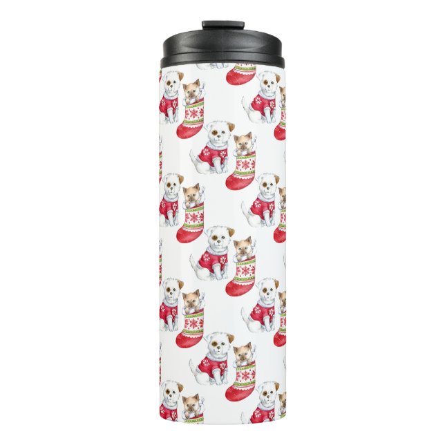 Bouteilles Isothermes Noel Chien & Chat Stockings (Devant)