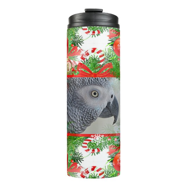 Bouteilles Isothermes Noël du perroquet gris du Congo (Devant)