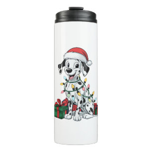 Bouteilles Isothermes Noël Éclairage Santa Chapeau Dalmatien Chien Noël