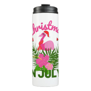 Bouteilles Isothermes Noël en juillet flamant rose estival mignon