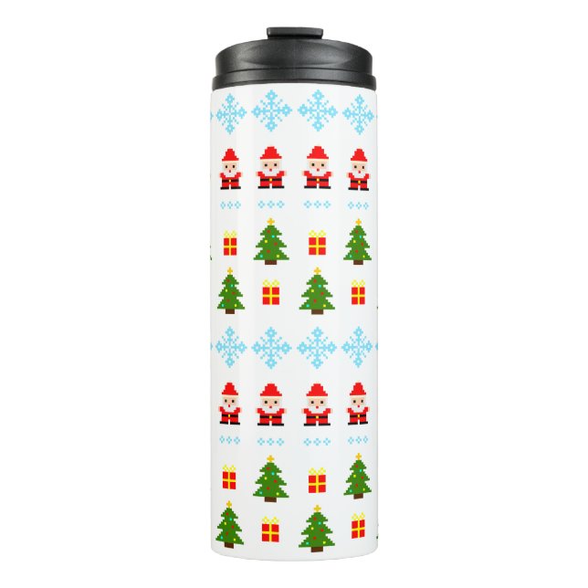 Bouteilles Isothermes Noël en pixel art (Devant)